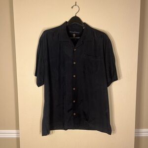 Tommy Bahama Men's Black Textured Casual Button Down Shirt